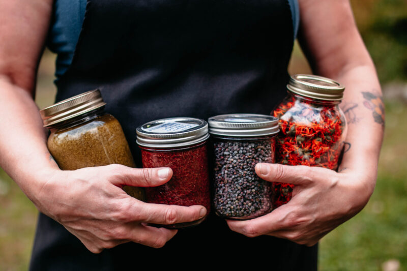 Jars of herbs